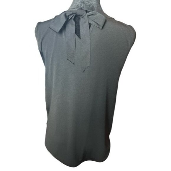 41 Hawthorn Black Sleeveless Keyhole Tie-Back Blouse Womens Top NWT - Picture 2 of 9